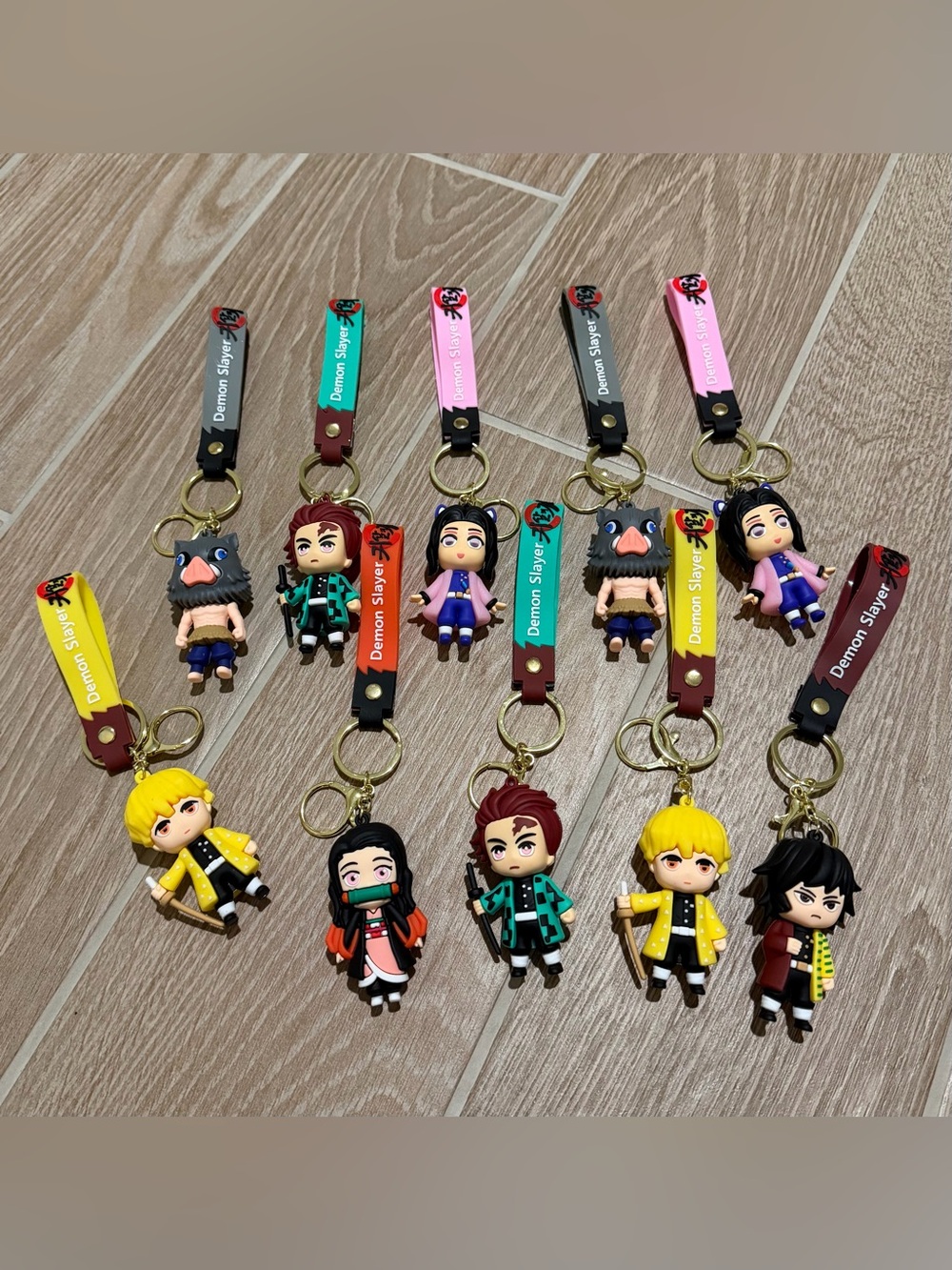Demon Slayer Colorful Character Keychain Set - Assorted Colors